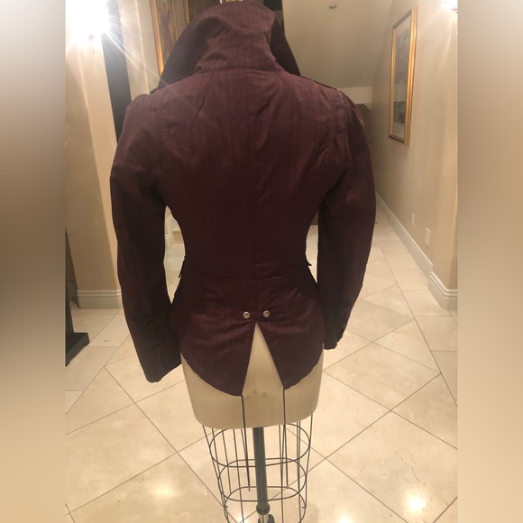 Vintage unique burgundy jacket sz s - Picture 6 of 7
